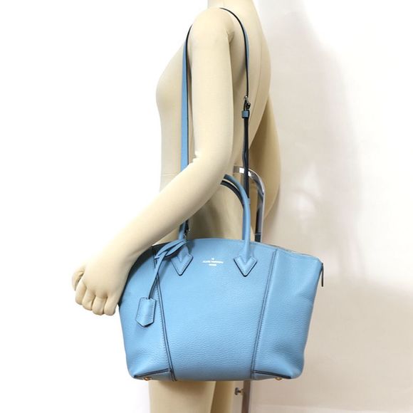 Louis Vuitton Parnacea Lockit Taurillon Leather Light Blue PM Shoulder Bag - Picture 2 of 6